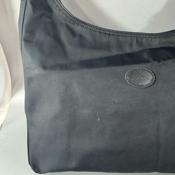 Vintage Longchamp Le Pliage Black Nylon Exterior Extra Large Shoulder Bag - Picture 3 of 14